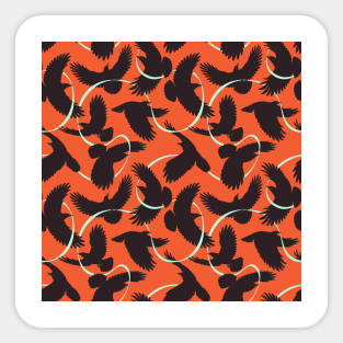 Crows Ribbon Pattern Art Sticker